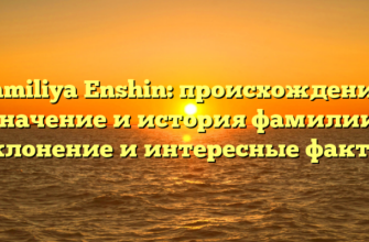 Familiya Enshin: происхождение, значение и история фамилии. Склонение и интересные факты.