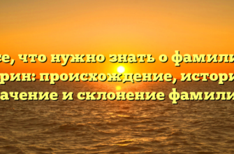 Все, что нужно знать о фамилии Серин: происхождение, история, значение и склонение фамилии.