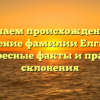 Изучаем происхождение и значение фамилии Елгазин: интересные факты и правила склонения