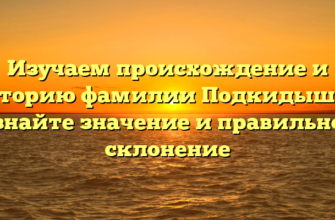 Изучаем происхождение и историю фамилии Подкидышев: узнайте значение и правильное склонение