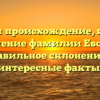 Изучаем происхождение, историю и значение фамилии Евсеевна: правильное склонение и интересные факты.