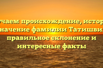 Изучаем происхождение, историю и значение фамилии Татишвили: правильное склонение и интересные факты