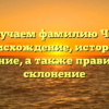 Изучаем фамилию Чев: происхождение, история и значение, а также правильное склонение