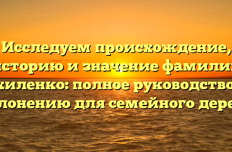 Исследуем происхождение, историю и значение фамилии Похиленко: полное руководство по склонению для семейного дерева