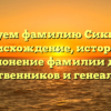 Исследуем фамилию Сикилинда: происхождение, история и склонение фамилии для родственников и генеалогов.