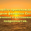 Исследуйте происхождение и историю фамилии Сеткин: значение и склонение в подробностях.