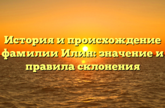 История и происхождение фамилии Илин: значение и правила склонения