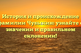 История и происхождение фамилии Чубыкин: узнайте о значении и правильном склонении!