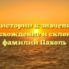 От истории к значению: происхождение и склонение фамилии Пахоль