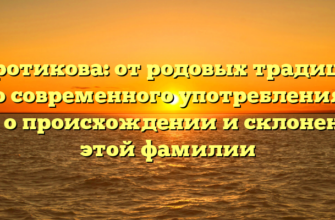 Поротикова: от родовых традиций до современного употребления – всё о происхождении и склонении этой фамилии