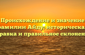 Происхождение и значение фамилии Айду: историческая справка и правильное склонение