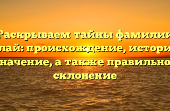 Раскрываем тайны фамилии Мелай: происхождение, история и значение, а также правильное склонение