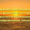 Стародумова: происхождение и значение фамилии, исторические события и склонение в современном языке