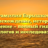 Фамилия Барышков: происхождение, история и значение — полный гид для генеалогов и исследователей