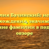 Фамилия Бачинский: история происхождения, значимость и склонение фамилии в подробном обзоре