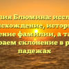 Фамилия Блюмина: исследуем происхождение, историю и значение фамилии, а также разбираем склонение в разных падежах