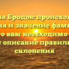 Фамилия Бродов: происхождение, история и значение фамилии — все, что вам необходимо знать, плюс описание правильного склонения