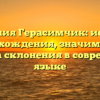 Фамилия Герасимчик: история происхождения, значимость и правила склонения в современном языке