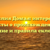 Фамилия Домая: интересные факты о происхождении, значение и правила склонения