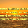 Фамилия Иокша: исследуем происхождение, историю и значение фамилии, склонение именительного падежа