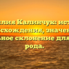 Фамилия Калинчук: история происхождения, значение и правильное склонение для Вашего рода.