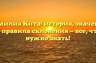 Фамилия Кита: история, значение и правила склонения — все, что нужно знать!