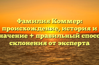 Фамилия Коммер: происхождение, история и значение + правильный способ склонения от эксперта