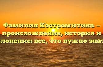 Фамилия Костромитина — происхождение, история и склонение: все, что нужно знать!