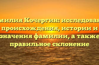 Фамилия Кочергин: исследование происхождения, истории и значения фамилии, а также правильное склонение