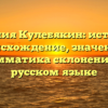 Фамилия Кулебякин: история и происхождение, значение и грамматика склонения на русском языке