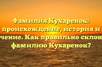 Фамилия Кухаренок: происхождение, история и значение. Как правильно склонять фамилию Кухаренок?