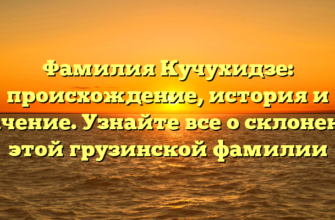 Фамилия Кучухидзе: происхождение, история и значение. Узнайте все о склонении этой грузинской фамилии