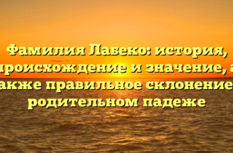 Фамилия Лабеко: история, происхождение и значение, а также правильное склонение в родительном падеже