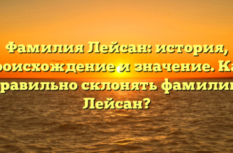 Фамилия Лейсан: история, происхождение и значение. Как правильно склонять фамилию Лейсан?