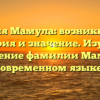 Фамилия Мамула: возникновение, история и значение. Изучаем склонение фамилии Мамула в современном языке.