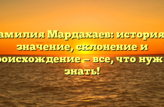 Фамилия Мардахаев: история и значение, склонение и происхождение — все, что нужно знать!