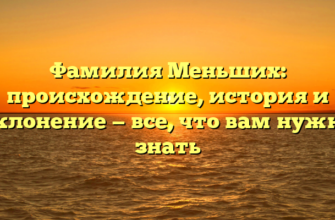 Фамилия Меньших: происхождение, история и склонение — все, что вам нужно знать
