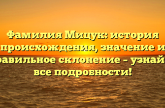 Фамилия Мицук: история происхождения, значение и правильное склонение – узнайте все подробности!