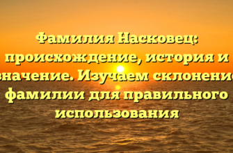 Фамилия Насковец: происхождение, история и значение. Изучаем склонение фамилии для правильного использования