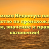 Фамилия Недоступ: полное руководство по происхождению и истории, значение и правильное склонение!