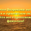 Фамилия Окорокова: история, значения и правильное склонение — узнайте все о происхождении фамилии!