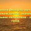 Фамилия Онскуль: история происхождения, значение и правильное склонение – полный гайд