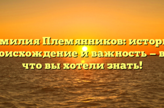 Фамилия Племянников: история, происхождение и важность — все, что вы хотели знать!