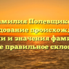 Фамилия Полевщиков: исследование происхождения, истории и значения фамилии, а также правильное склонение