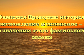 Фамилия Проводин: история, происхождение и склонение — всё о значении этого фамильного имени