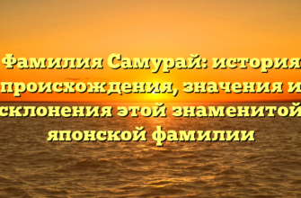 Фамилия Самурай: история происхождения, значения и склонения этой знаменитой японской фамилии