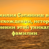 Фамилия Солянина: всё о происхождении, истории и склонении этой уникальной фамилии