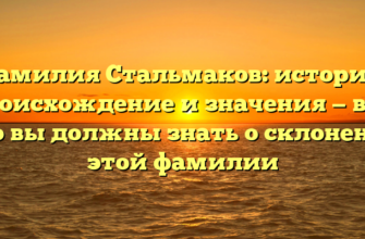 Фамилия Стальмаков: история, происхождение и значения — все, что вы должны знать о склонении этой фамилии