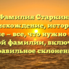 Фамилия Старкин: происхождение, история и значение — все, что нужно знать об этой фамилии, включая правильное склонение