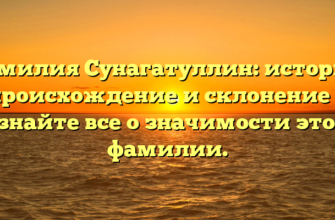 Фамилия Сунагатуллин: история, происхождение и склонение — узнайте все о значимости этой фамилии.